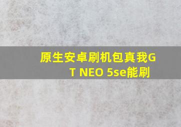 原生安卓刷机包真我GT NEO 5se能刷